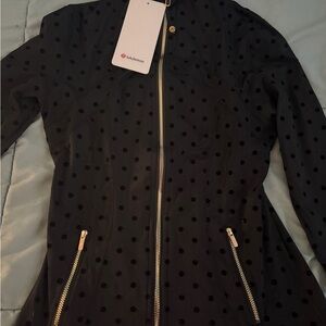 lululemon athletica Black Polka Dot Bomber Jacket